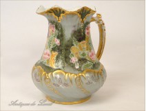 Broc toilet Limoges porcelain flowers NAPIII 19th