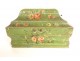 Lacquered wooden wig box Vernis Martin bouquets of flowers late 18th century