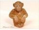 Pilot lamp porcelain décor monkey sitting 20th