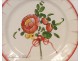 The earthenware plate Islettes Lunéville Flowers Roses 18th
