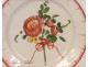 The earthenware plate Islettes Lunéville Flowers Roses 18th