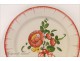 The earthenware plate Islettes Lunéville Flowers Roses 18th