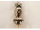 Service bell switch silver bronze owl Art Deco 20th century