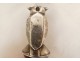 Service bell switch silver bronze owl Art Deco 20th century