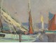 HST marine painting Gaston Leenaerts fishing boats port Concarneau 20th century