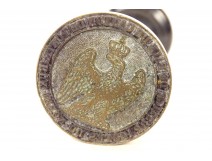 Bronze seal stamp Justice Peace Canton Pontrieux Côtes du Nord eagle 19th century