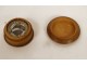 Small round reliquary paperolle boxwood St François Sales Vincent de Paul 19th century