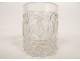 Crystal glass tumbler molded crystal-ceramic crucifixion Christ 19th century