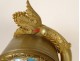 Restoration clock gilded bronze porcelain Sèvres Love swan dolphin 19th century