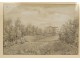 Gouache drawing painting manor house Quincy landscape Marie Bigot 1881 XIXth