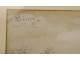 Gouache drawing painting manor house Quincy landscape Marie Bigot 1881 XIXth
