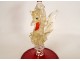 Red blown glass amphora vase Venice Murano Italy dragon gilding 20th century