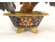 Decorative bonsai agate cloisonné flower pot China Etruscan Vase 19th century