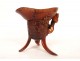Tripod libation cup carved buffalo horn dragon chilongs China 20th century
