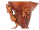 Tripod libation cup carved buffalo horn dragon chilongs China 20th century