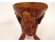 Tripod libation cup carved buffalo horn dragon chilongs China 20th century