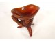 Tripod libation cup carved buffalo horn dragon chilongs China 20th century