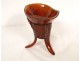 Tripod libation cup carved buffalo horn dragon chilongs China 20th century