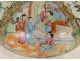 Chinese Cantonese porcelain covered dish with butterfly and bird characters, 19th century