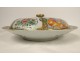 Chinese Cantonese porcelain covered dish with butterfly and bird characters, 19th century