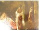 HST painting women bathers landscape dogs by ap. Diaz Haro &amp; Fils 19th century