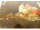 HST painting women bathers landscape dogs by ap. Diaz Haro &amp; Fils 19th century