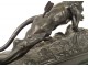 Bronze sculpture of wounded tiger lioness J.Hesteau animal bronze 19th century