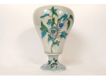 Large Théodore Deck vase, enamelled ceramic, oriental Asian decor, 19th century