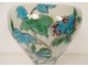 Large Théodore Deck vase, enamelled ceramic, oriental Asian decor, 19th century