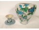 Large Théodore Deck vase, enamelled ceramic, oriental Asian decor, 19th century