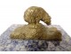 Small gilded bronze paperweight sculpture bear sodalite marble late 19th century