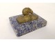 Small gilded bronze paperweight sculpture bear sodalite marble late 19th century