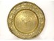 Brass offering collection dish with lion and grape coat of arms, Germany, 17th century