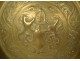 Brass offering collection dish with lion and grape coat of arms, Germany, 17th century