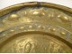 Brass offering collection dish with lion and grape coat of arms, Germany, 17th century
