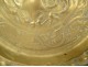 Brass offering collection dish with lion and grape coat of arms, Germany, 17th century
