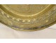 Brass offering collection dish with lion and grape coat of arms, Germany, 17th century