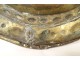Brass offering collection dish with lion and grape coat of arms, Germany, 17th century