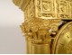  Large portico clock regulator gilded bronze columns 1st Empire 19th century