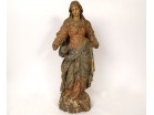 Sculpture statue bois tilleul polychrome Sainte Vierge flamand Flandres 19è