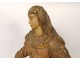 Sculpture statue wood linden polychrome Holy Virgin Flemish Flanders 19th