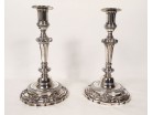 Paire bougeoirs flambeaux argent Fermiers Généraux Paris M-A. Leroy 1780