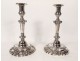 Pair of silver candlesticks from the Farmers General Paris MA. Leroy 1780