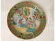 Pair of Chinese porcelain dishes Cantonese women courtesans butterflies 19th century