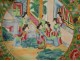 Pair of Chinese porcelain dishes Cantonese women courtesans butterflies 19th century