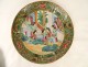 Pair of Chinese porcelain dishes Cantonese women courtesans butterflies 19th century