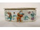 Chinese porcelain cricket box, children&#39;s figures, flowers, 19th century