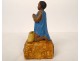 Offering box child beggar painted plaster Jesus church room late 19th century
