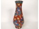 Chinese cloisonné enamel vase with peony and butterfly flowers, China, late 19th century