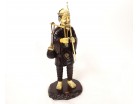 Okimono statuette bois ivoire pêcheur poissons panier Japon Meiji signé XIXè